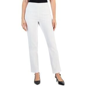 JM Collection Women's Petite Cambridge Stretch Slim-Leg Pants in Bright White
